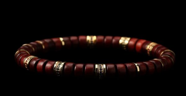 Royal Sandalwood Disc Mala Bracelet - Image 2
