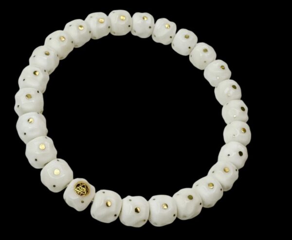 White Bodhi Seed Prayer Bracelet - Image 2
